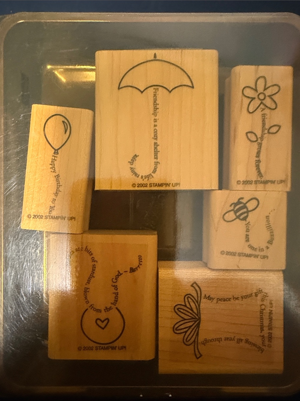 Stampin' Up! Natural Wood Craft Stamp Set - The Fine Print